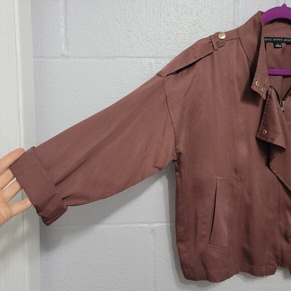 Hyfve Lightweight Jacket Small Tencel Assymetric Soft Purple Brown 553 - Picture 4 of 12